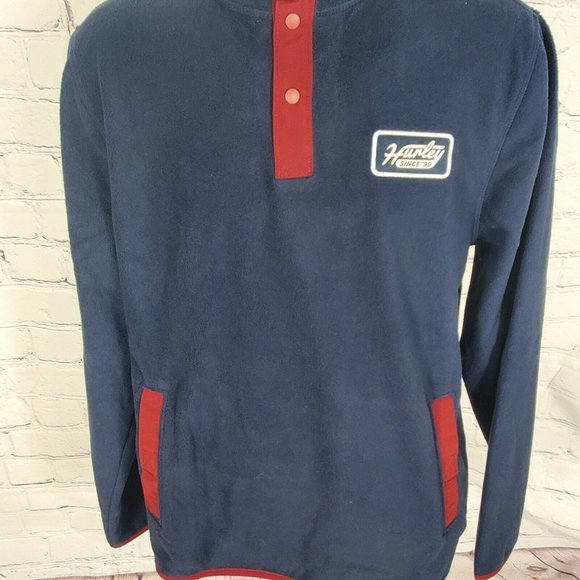 Hurley Men's Size S Navy Wander On Polar Fleece Pullover - Picture 3 of 9